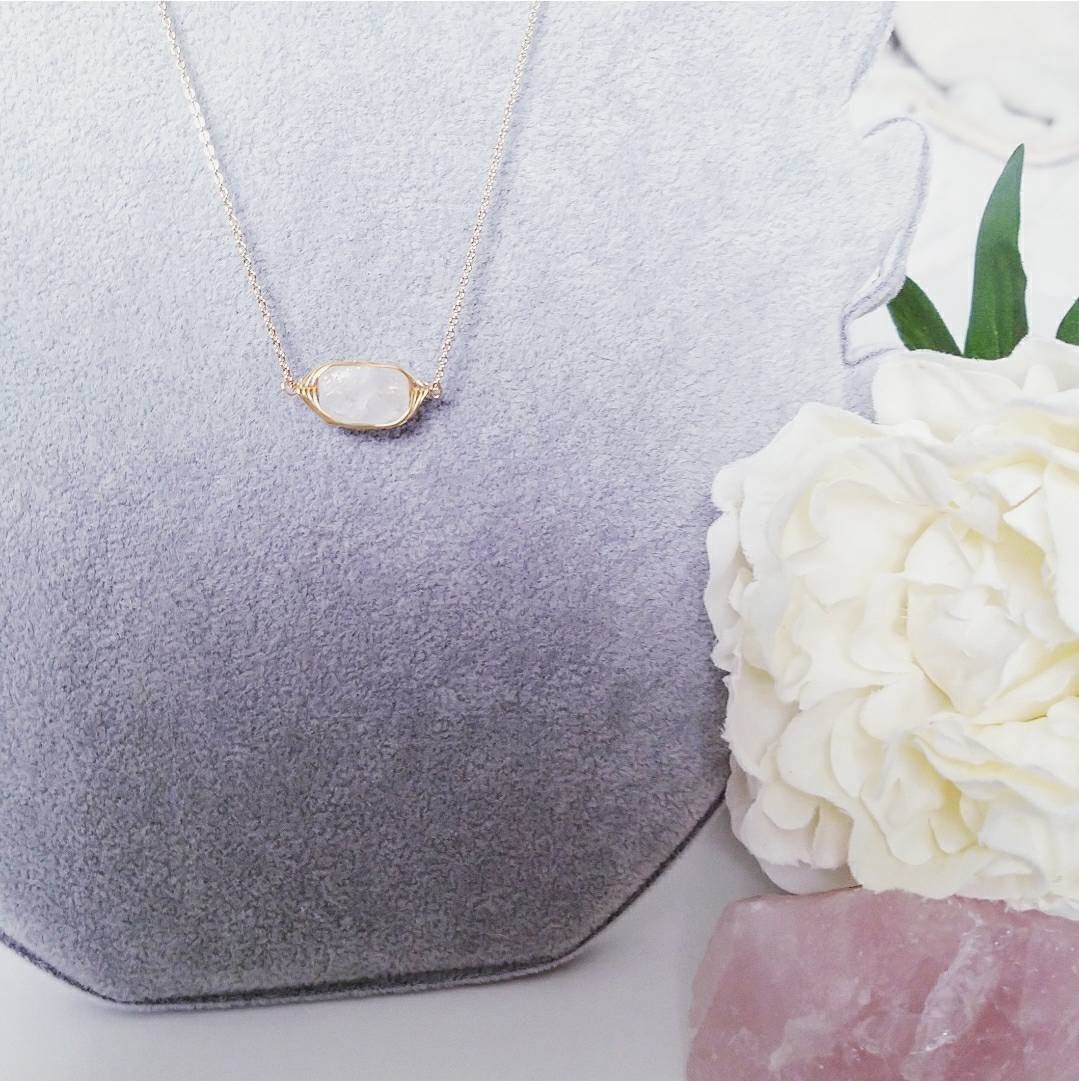 Natural Quartz Crystal Wire Wrapped Necklace