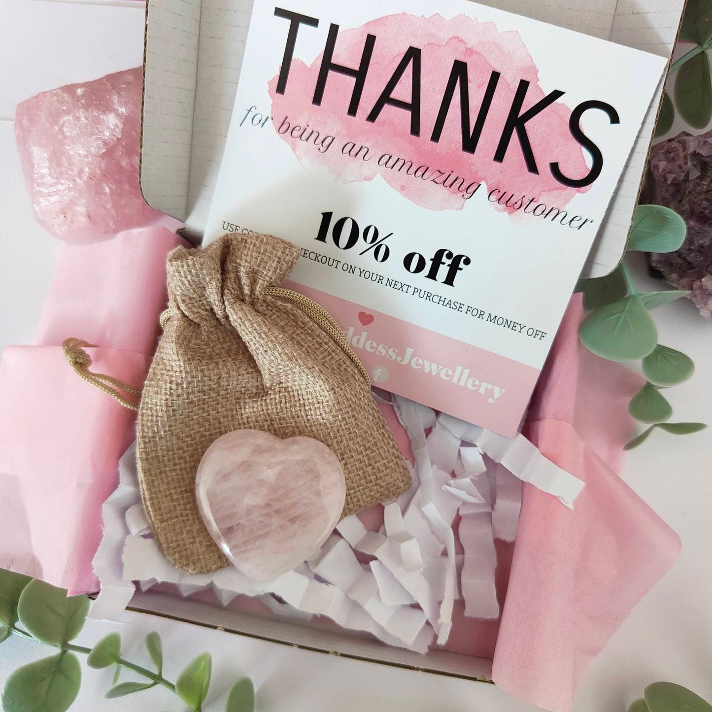 Worry Stone Rose Quartz Crystal Heart