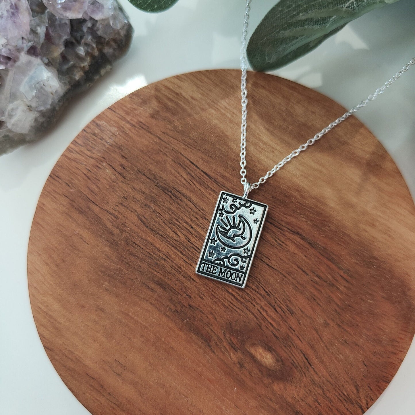 The Moon XVIII Tarot Card Necklace