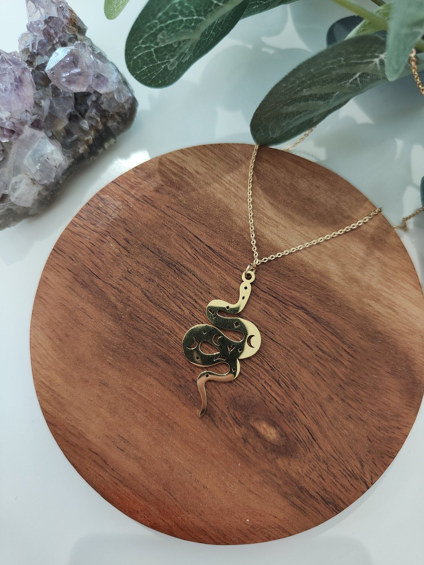 Celestial Snake 18k Gold Necklace