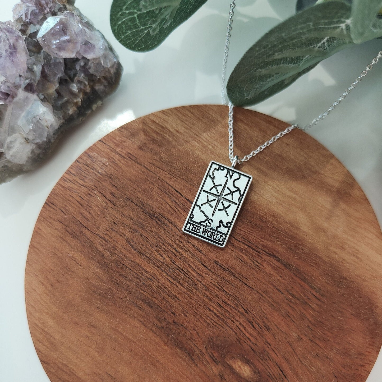 The World XXI Tarot Card Necklace