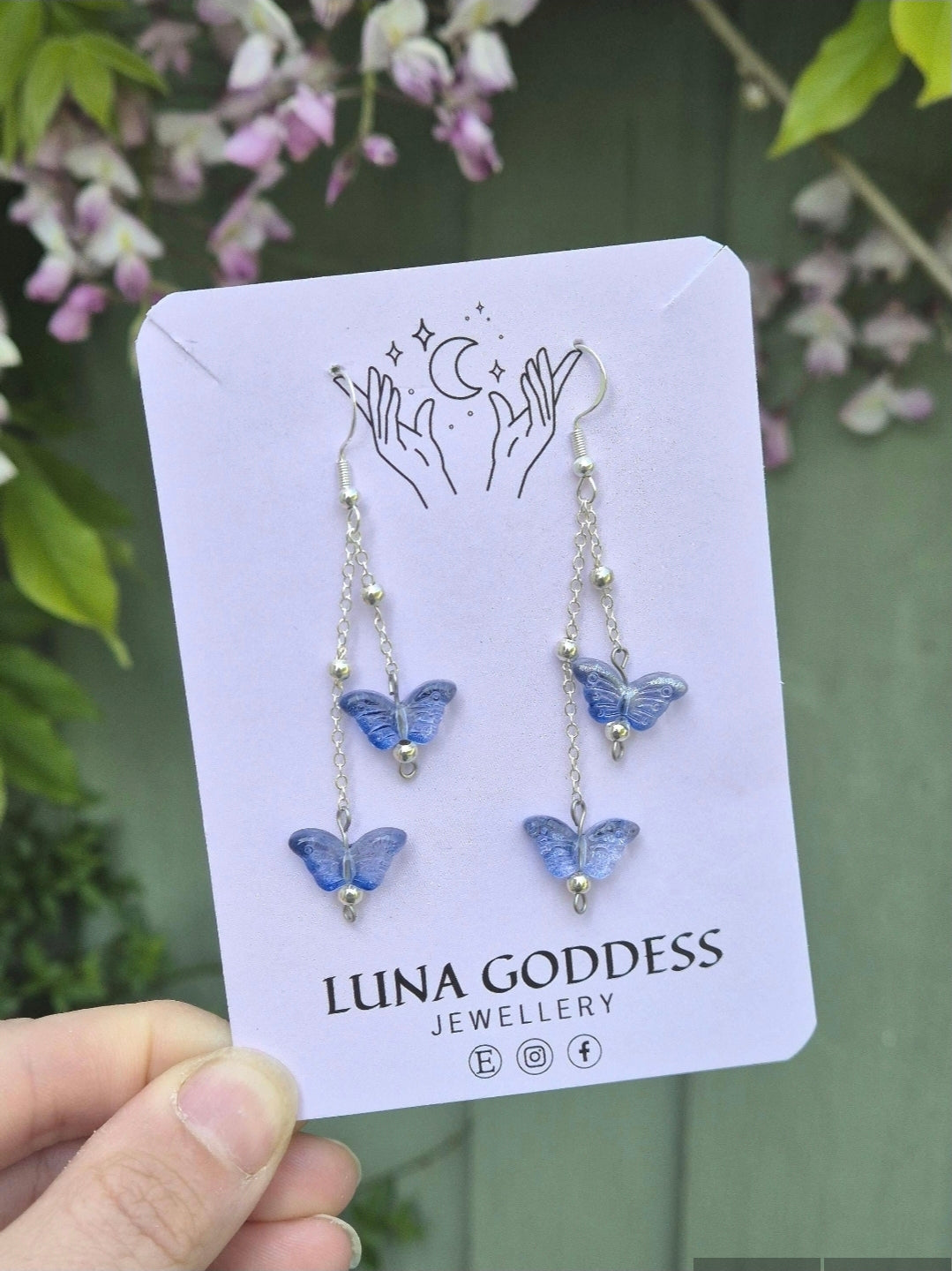 Blue Butterfly Dangle Earrings