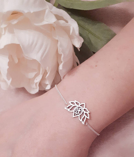 Lotus Flower Charm Bracelet
