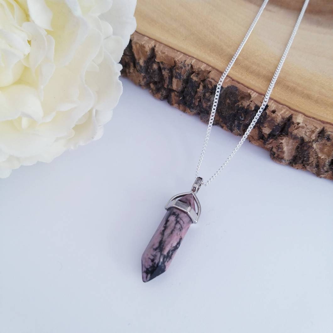 Rhodonite Crystal Necklace
