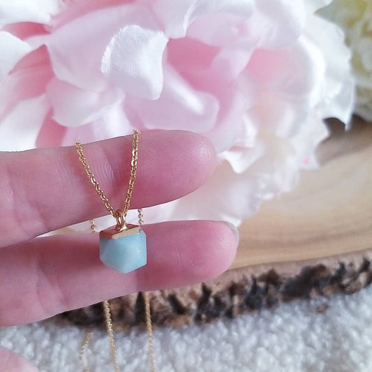 Electroplated Natural Amazonite Necklace