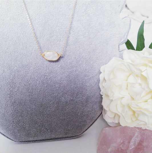 Natural Quartz Crystal Wire Wrapped Necklace
