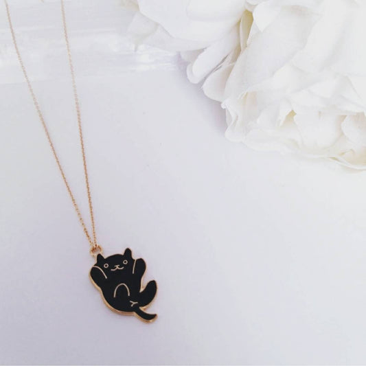 Cute Hanging Cat Pendant Necklace