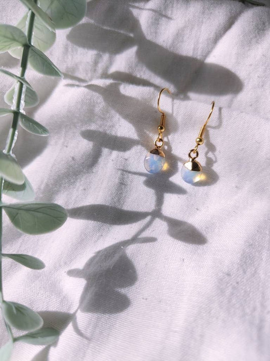 Electroplated Opalite Droplet Earrings