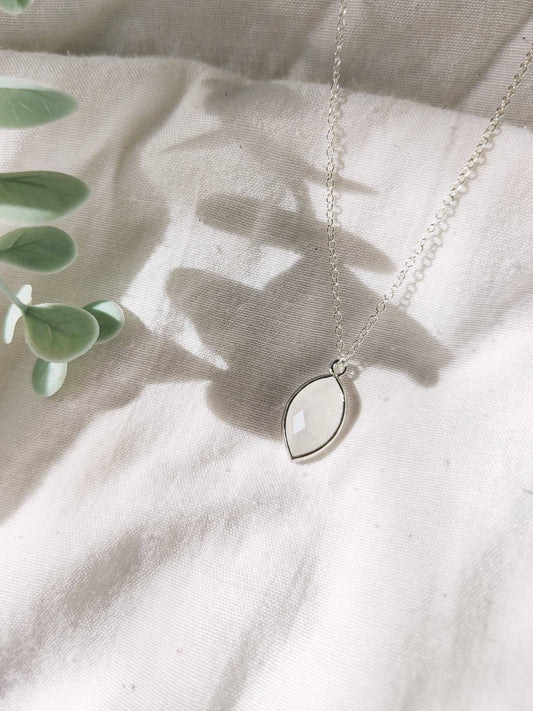 Oval Natural Clear Quartz Necklace