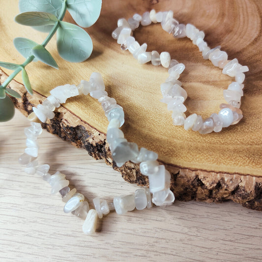 Moonstone Crystal Chip Bead Bracelet