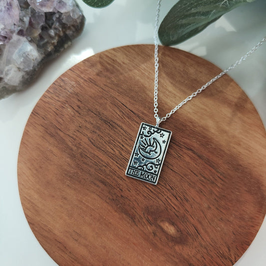 The Moon XVIII Tarot Card Necklace