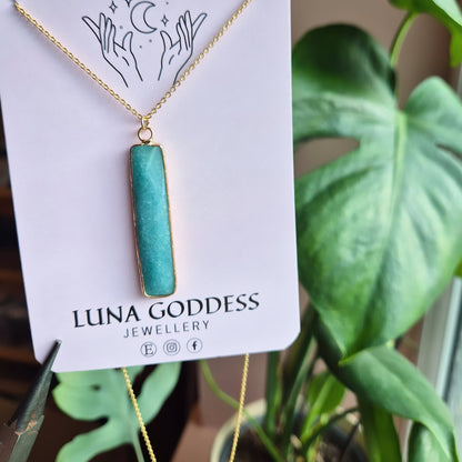 Amazonite Gold Necklace