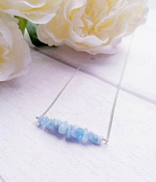 Aquamarine Beaded Crystal Necklace