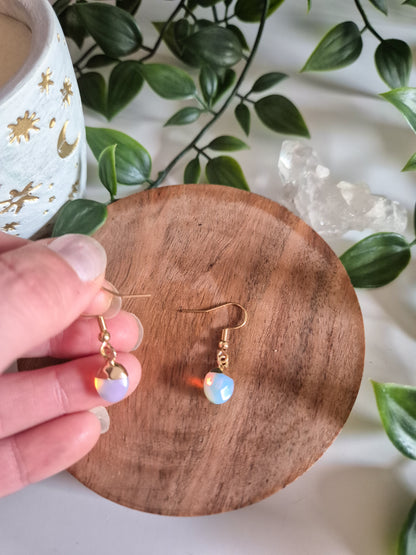Opalite Droplet Earrings: 18k Gold Plated Stainless Steel