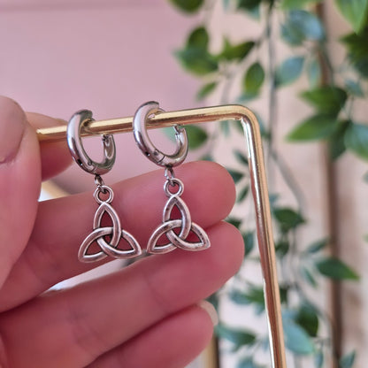 Trinity Knot Stainless Steel Huggies