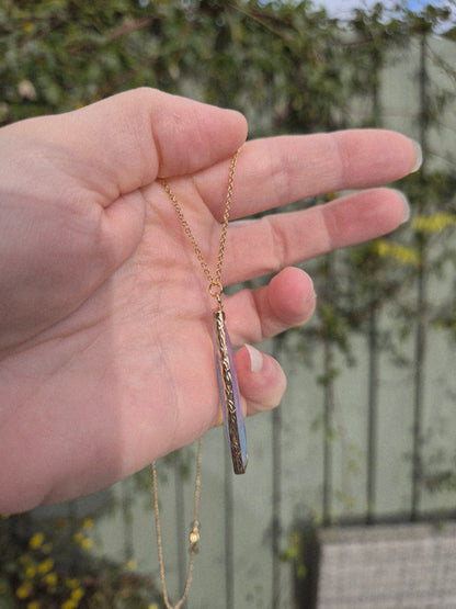 Opalite Bar Pendant Necklace