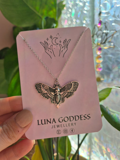 Gothic Death Moth Necklace