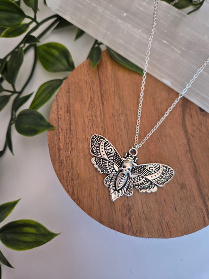 Gothic Death Moth Necklace