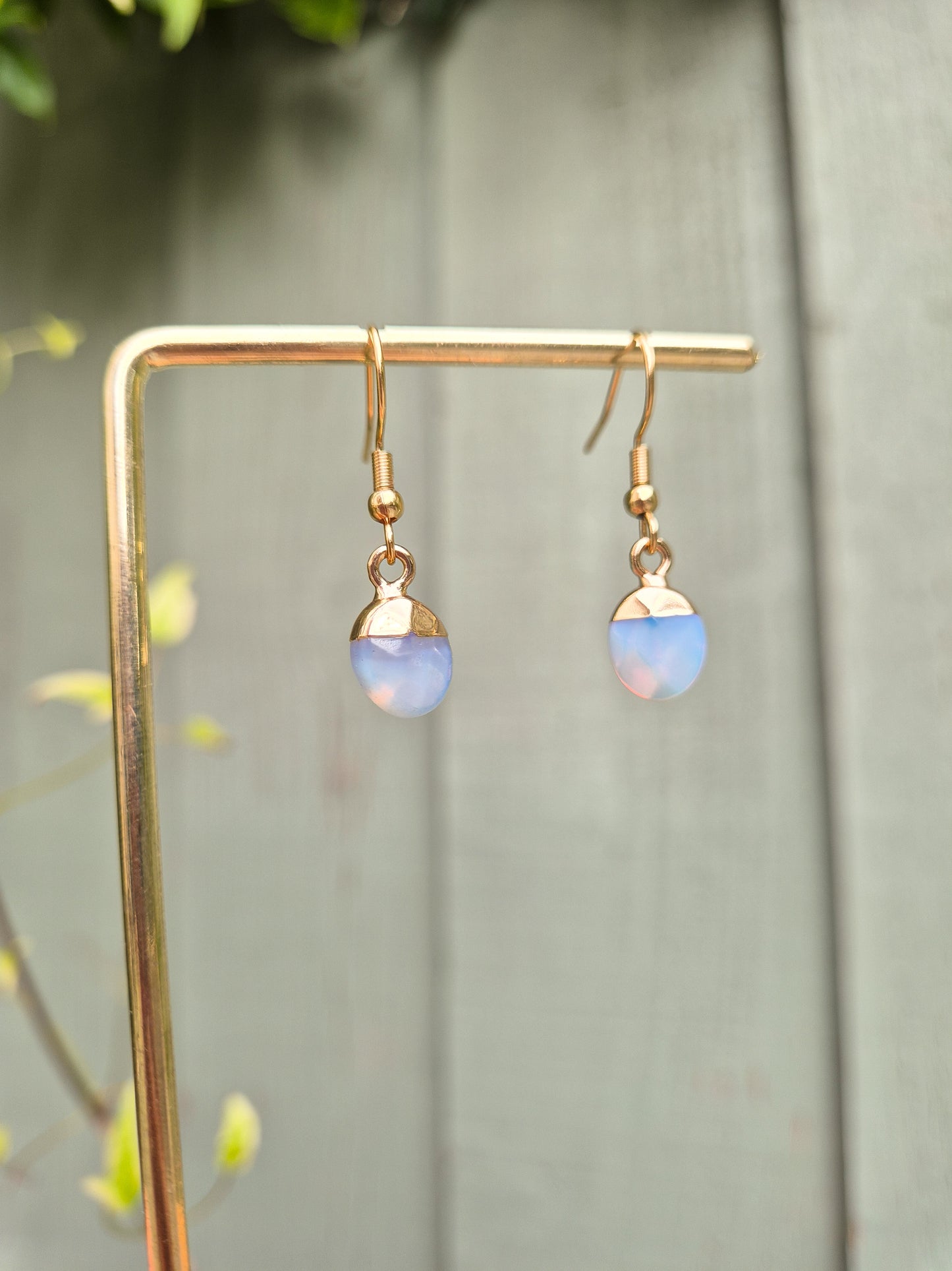 Electroplated Opalite Droplet Earrings