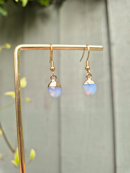 Electroplated Opalite Droplet Earrings