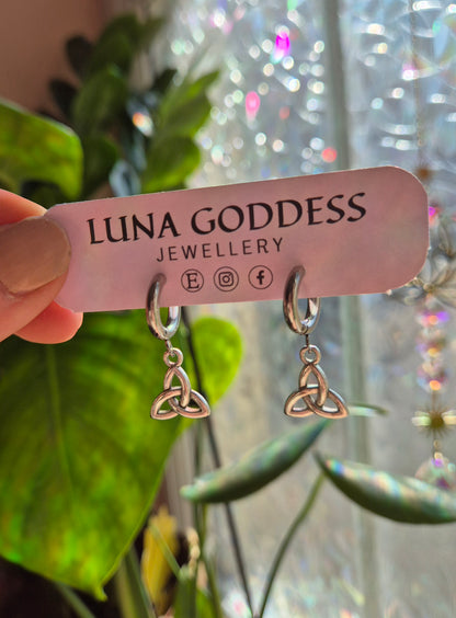 Trinity Knot Stainless Steel Huggies