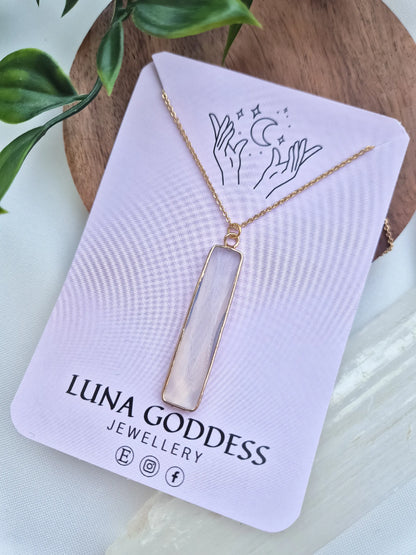 Opalite Bar Pendant Necklace