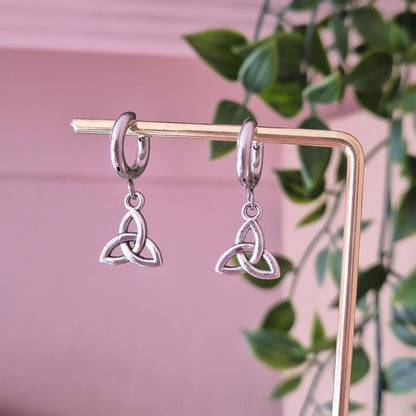 Trinity Knot Stainless Steel Huggies