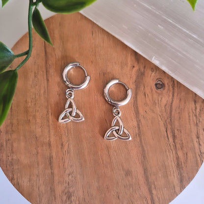 Trinity Knot Stainless Steel Huggies