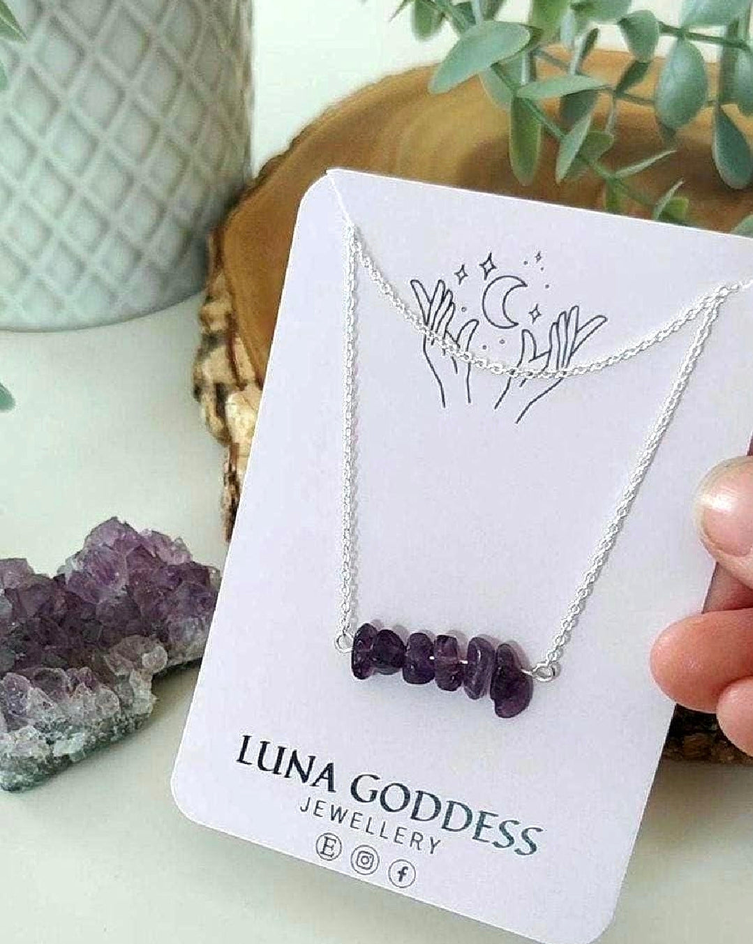 Amethyst Beaded Crystal Necklace