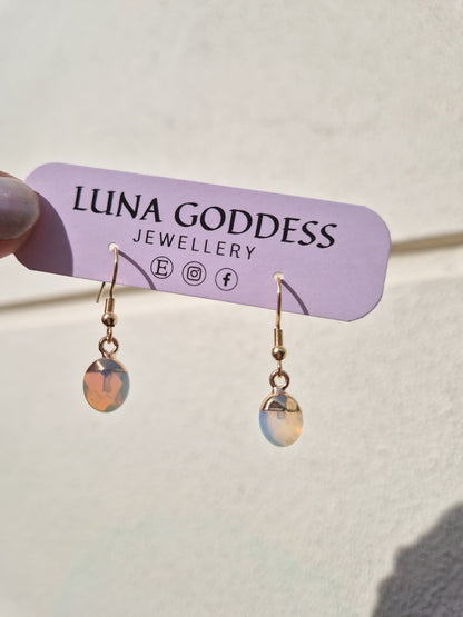 Electroplated Opalite Droplet Earrings